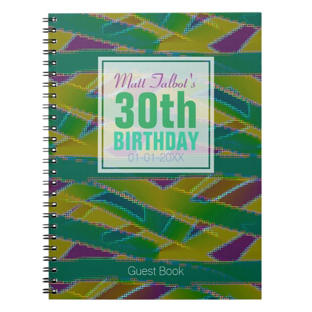 Abstract Shapes 30th Birthday Guest Book 5a (Front)
