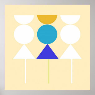 abstract shapes art poster