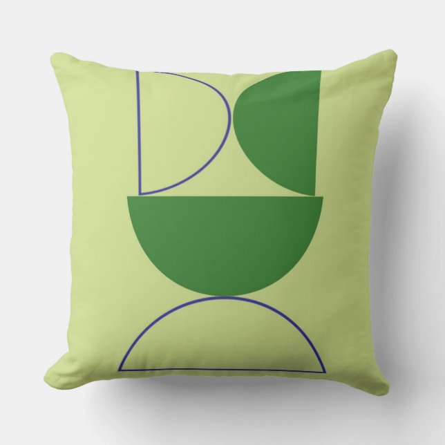 abstract shapes art throw pillow (Front)