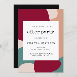 Abstract shapes contemporary after party invitation