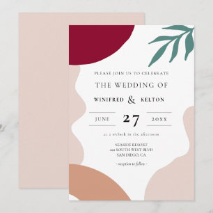 Abstract shapes contemporary wedding invitation