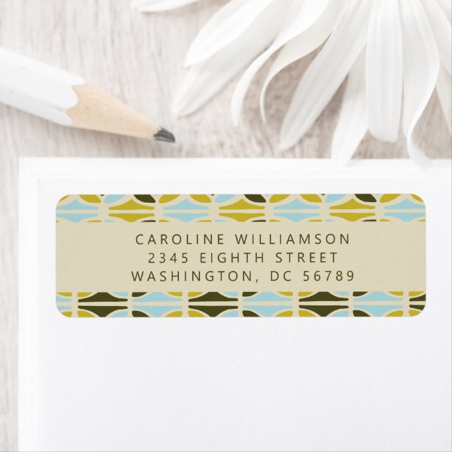 Abstract Shapes Green Blue Shower Return Address (Insitu)