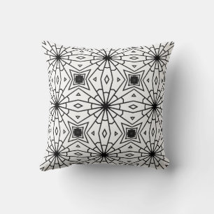 Abstract shapes in Black and White Throw Pillow