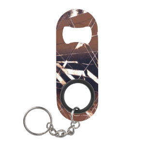 Abstract Shapes in Brown Keychain Bottle Opener
