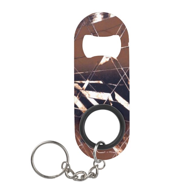 Abstract Shapes in Brown Keychain Bottle Opener (Front)