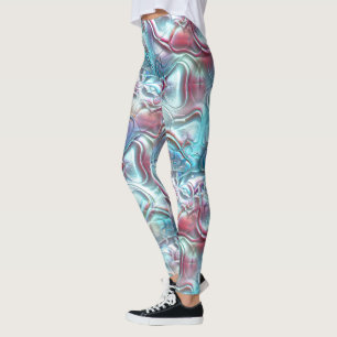 Abstract shapes in glass overlaid on sandy texture leggings