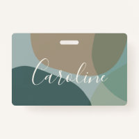 Abstract Shapes in Teal Personalized Script Name