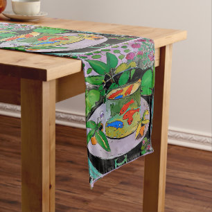 Abstract Shapes, Matisse Style, add text, Short Ta Medium Table Runner
