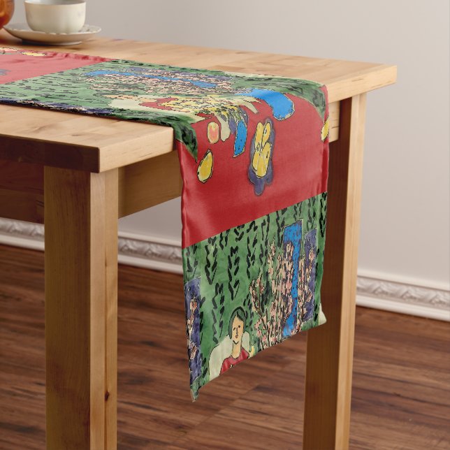Abstract Shapes, Matisse Style, add text, Short Ta Table Runner (In Situ)