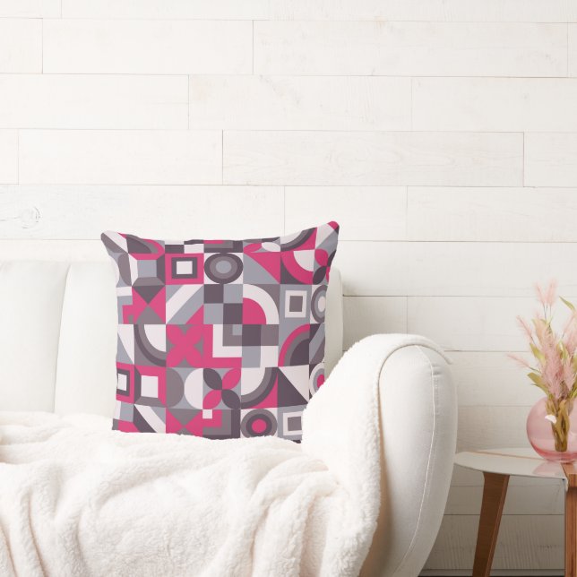 Abstract shapes pattern style pillow. throw pillow (Couch)