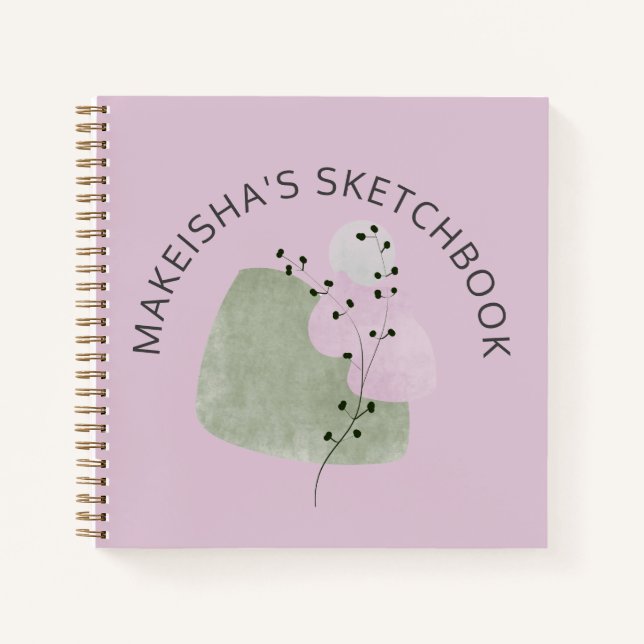 Abstract Shapes Personalized Sketchbook Notebook (Front)