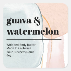Abstract Shapes Pink Blue Body Butter Labels