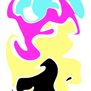 abstract shapes plus curved arrow skateboard