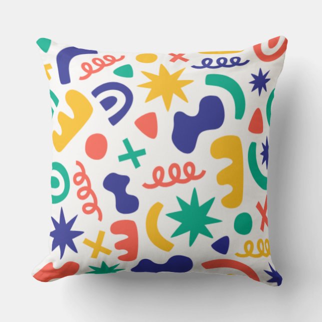 Abstract Shapes Seamless Pattern Throw Pillow (Front)
