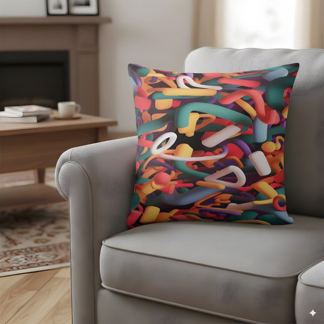 Abstract shapes throw pillow (Creator Uploaded)