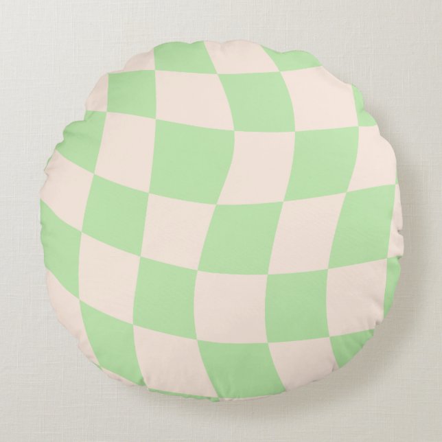 Abstract Shapes Throw Pillow in Warm Palette Color (Front)