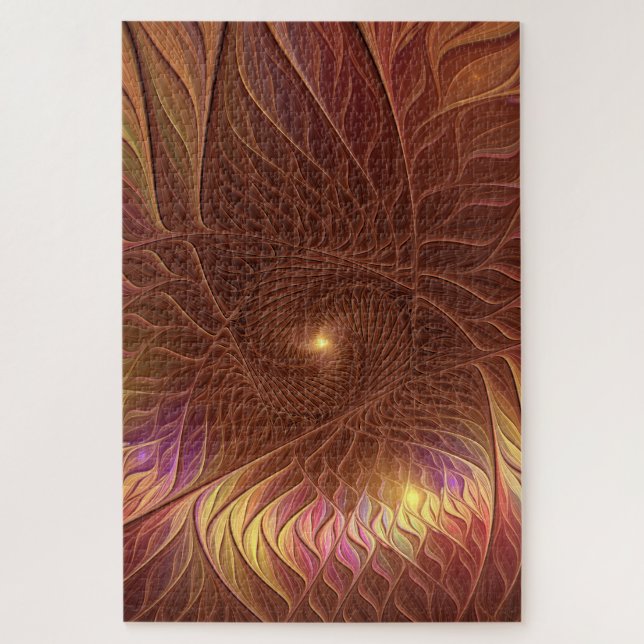 Abstract Shining Brown Plant Striking Fractal Art Jigsaw Puzzle (Vertical)