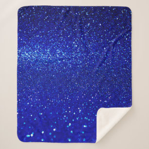Abstract shiny blue glitter background sherpa blanket