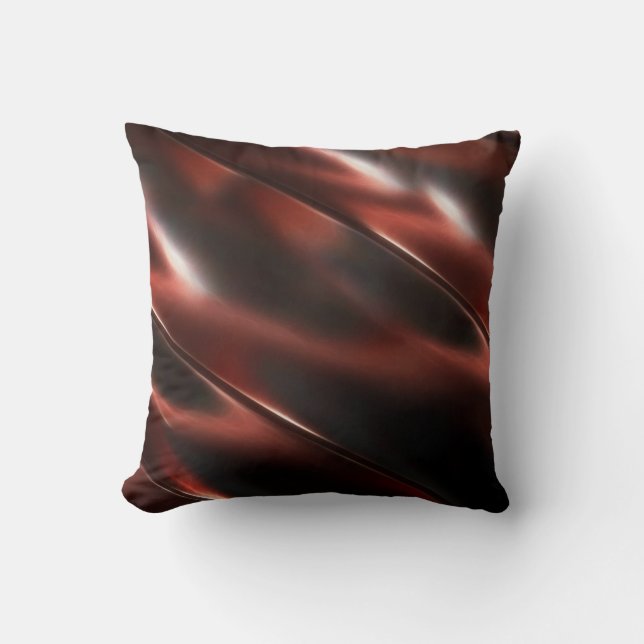 Abstract Shiny Metallic Reddish Metal Throw Pillow (Front)