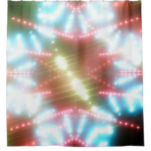 abstract shiny neon background with beams and star