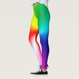 abstract shiny rainbow leggings