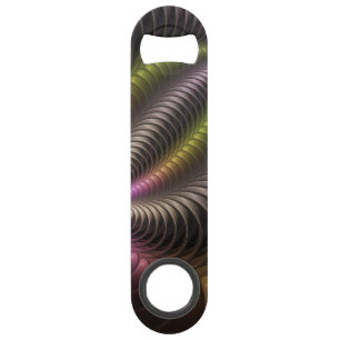 Abstract Shiny Trippy Colourful 3D Fractal Art Bar Key