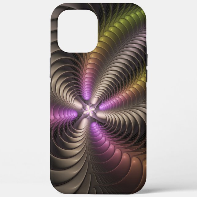Abstract Shiny Trippy Colourful 3D Fractal Art Case-Mate iPhone Case (Back)