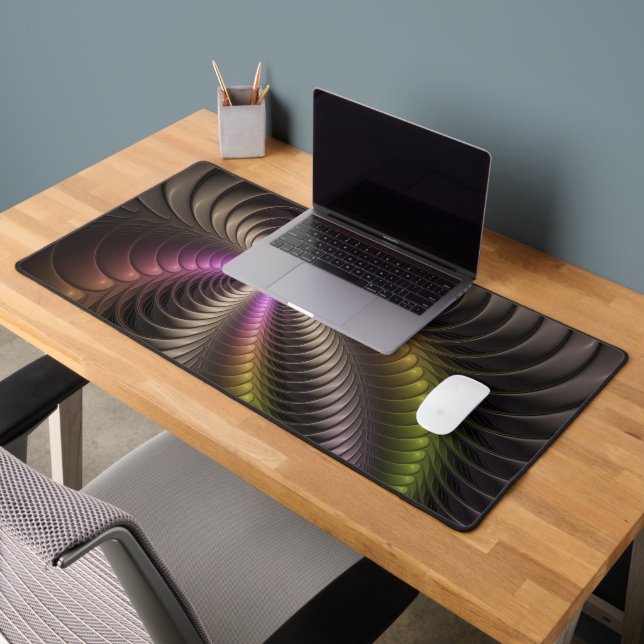 Abstract Shiny Trippy Colourful 3D Fractal Art Desk Mat (Office 2)