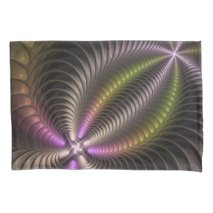 Abstract Shiny Trippy Colourful 3D Fractal Art Pillowcase