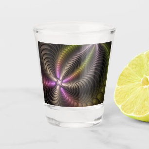 Abstract Shiny Trippy Colourful 3D Fractal Art Shot Glass