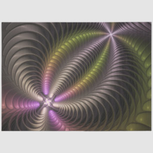 Abstract Shiny Trippy Colourful 3D Fractal Art Tissue Paper