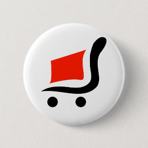 abstract shopping cart 2 inch round button