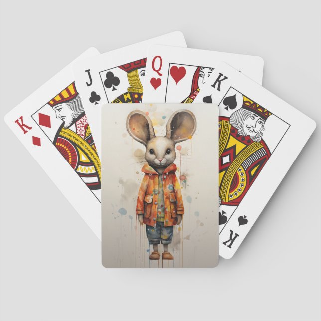 Abstract Shy Mouse Playing Cards (Back)