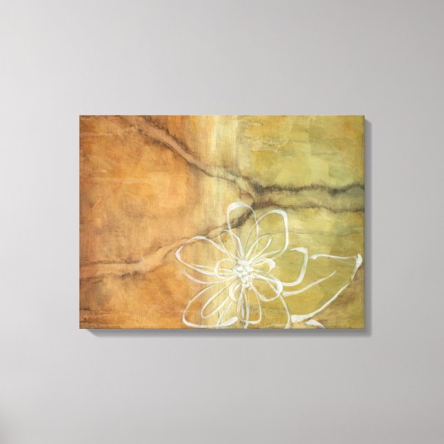Abstract Silhouette Painting on Tan Background Canvas Print (Front)