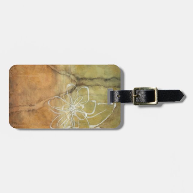 Abstract Silhouette Painting on Tan Background Luggage Tag (Front Horizontal)