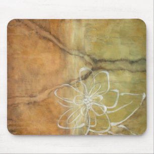 Abstract Silhouette Painting on Tan Background Mouse Pad