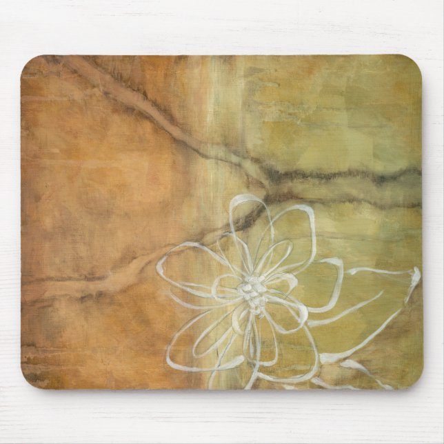 Abstract Silhouette Painting on Tan Background Mouse Pad (Front)