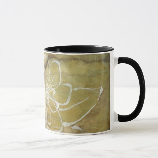 Abstract Silhouette Painting on Tan Background Mug (Right)