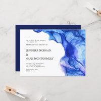 Abstract Silk Blue Wedding Invitation