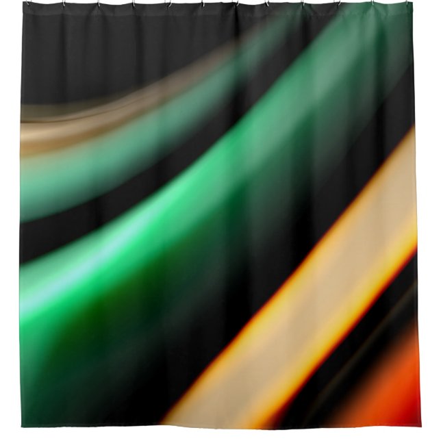 Abstract silk smooth lines on black, multicolored  (Front)