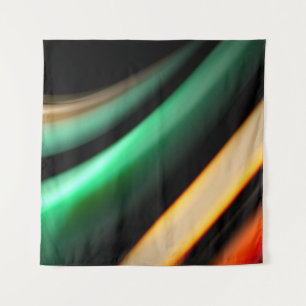 Abstract silk smooth lines on black, multicolored  tapestry