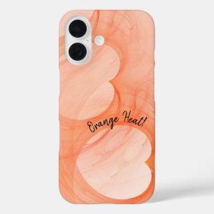 Abstract Silky Shades of Orange Hearts Custom iPhone 16 Case