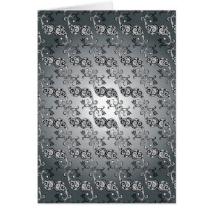 Abstract Silver and black Tulip Boteh Pattern