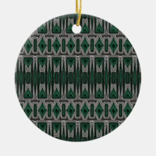 Abstract silver and green ornament