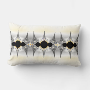 Abstract Silver Fractal Pattern Lumbar Pillow