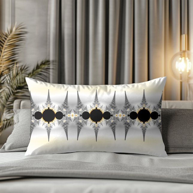 Abstract Silver Fractal Pattern Lumbar Pillow (Creator Uploaded)