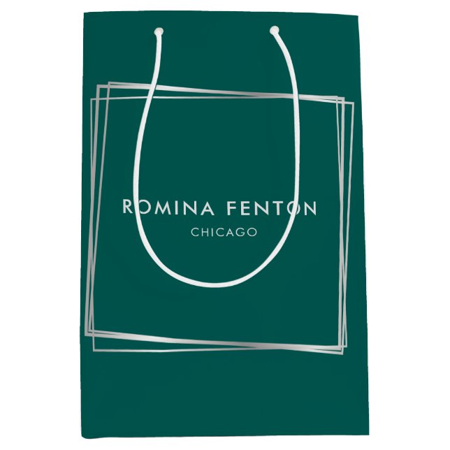 Abstract Silver Frames Modern Professional Medium Gift Bag (Front)