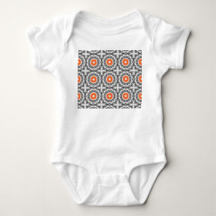 Abstract Silver: Geometric Seamless Design. Baby Bodysuit