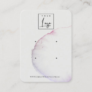 Abstract Silver Grey Pink Purple 2 Earring Display Business Card