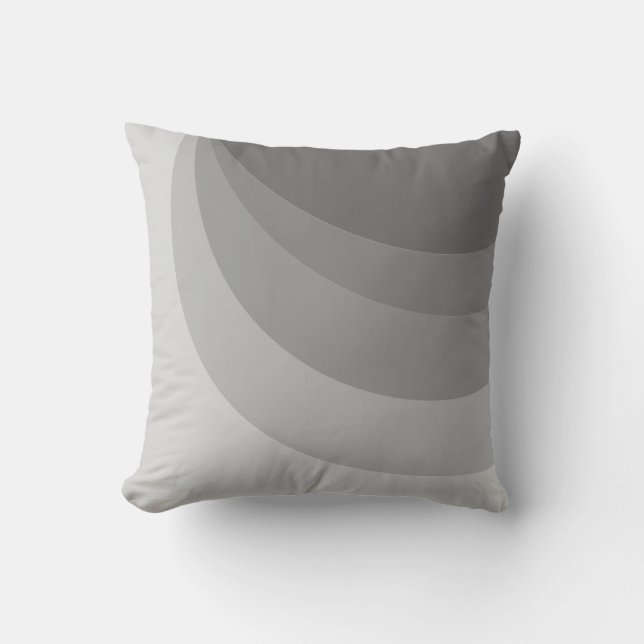 Abstract silver grey wavy lines throw pillow (Front)